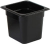 Sixth Size Polycarbonate Black Food Pan - 6" Deep (PLPA8166BK)