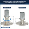 Stainless Steel Adjustable Flanged Feet for 1-5/8" O.D Tubing, 3-1/2" Diameter Base