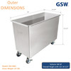Commercial Stainless Steel Flour Bin with 2 Sliding Lids