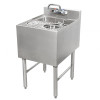 Stainless Steel Speed Unit with Dump Sink, Glass Rinser, and Dipperwell