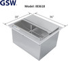 36" x 18" Stainless Steel Drop-In Ice Bin - 81 LBS