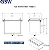 36" x 18" Stainless Steel Drop-In Ice Bin - 81 LBS