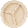 Thunder Group NS701T Tan Thunder Group Nustone Melamine 3 Compartment Deep Serving Plate 8 3/4"