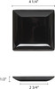 Thunder Group 29004BK Classic Black 4.50" Square Melamine Plate