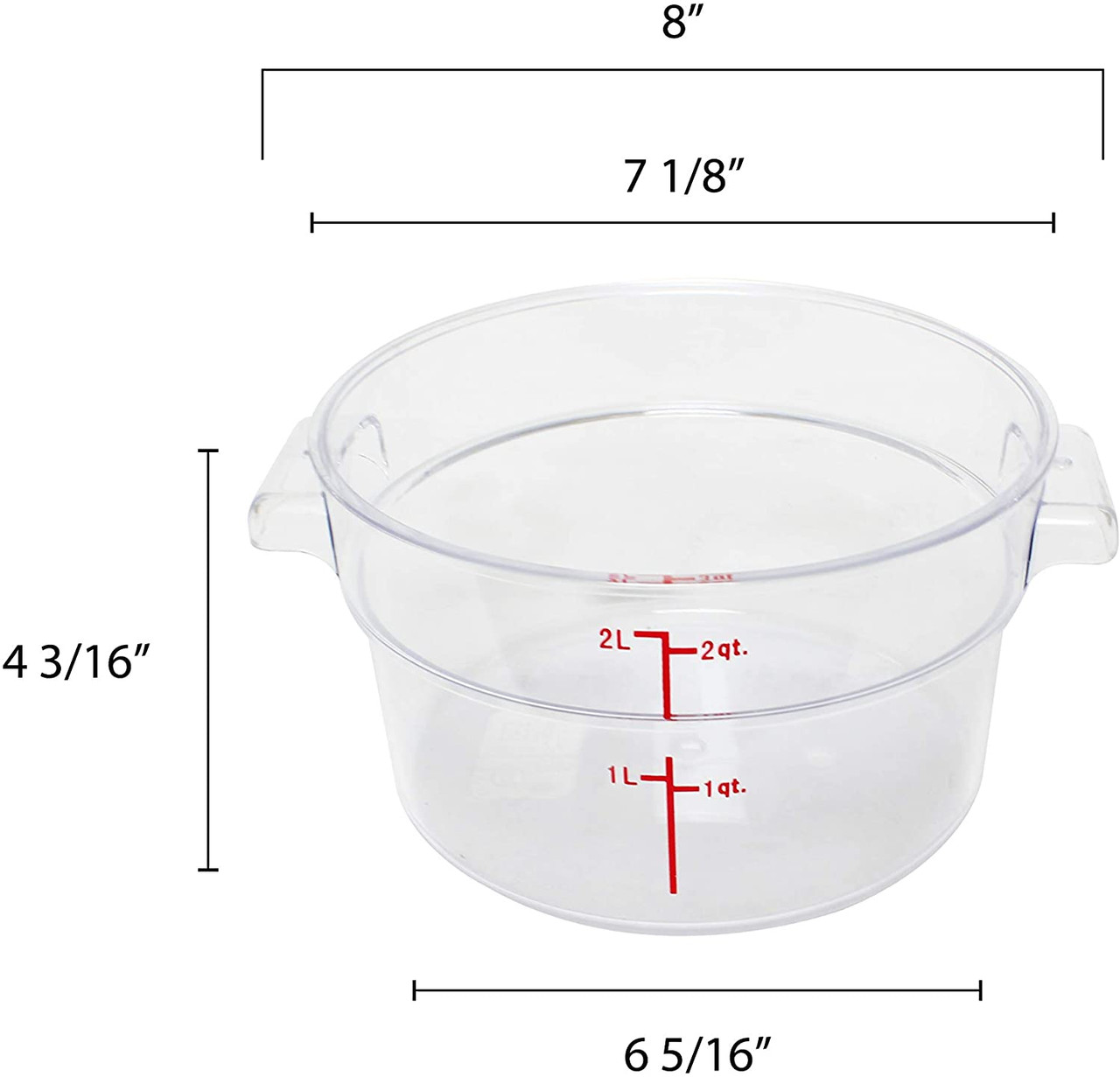 2 qt. Clear Round Storage Container