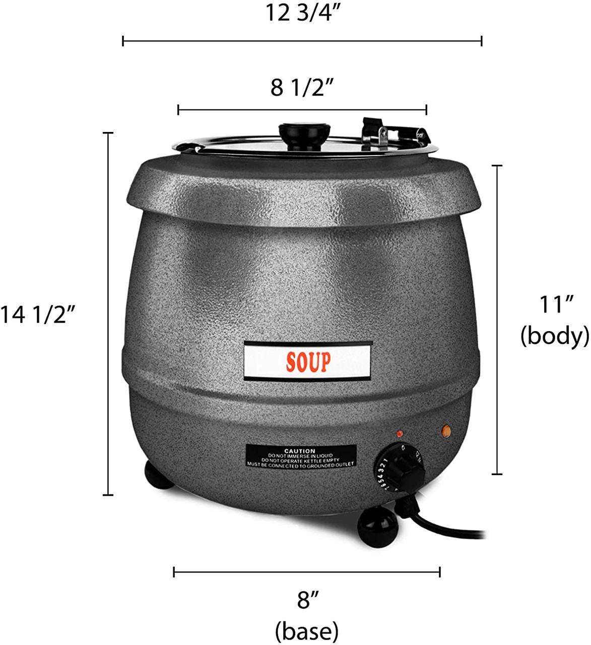 Thunder Group 10.5 Qt Countertop Food/Soup Kettle Warmer