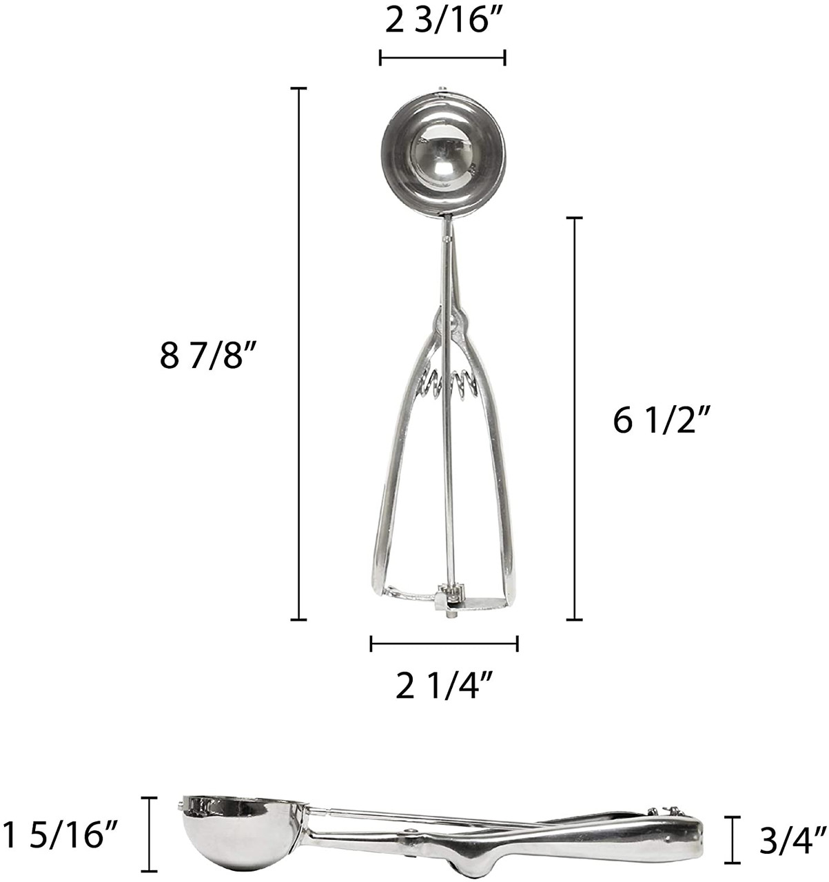 Food Grade Round Stainless Steel Squeeze Handle Disher,Ice Cream