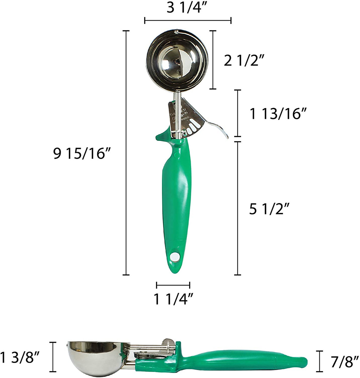 Thumb Press Disher 0.75 Oz Food Disher 3/4 Oz Ice Cream Scoop - China  Disher and Thumb Press Disher price