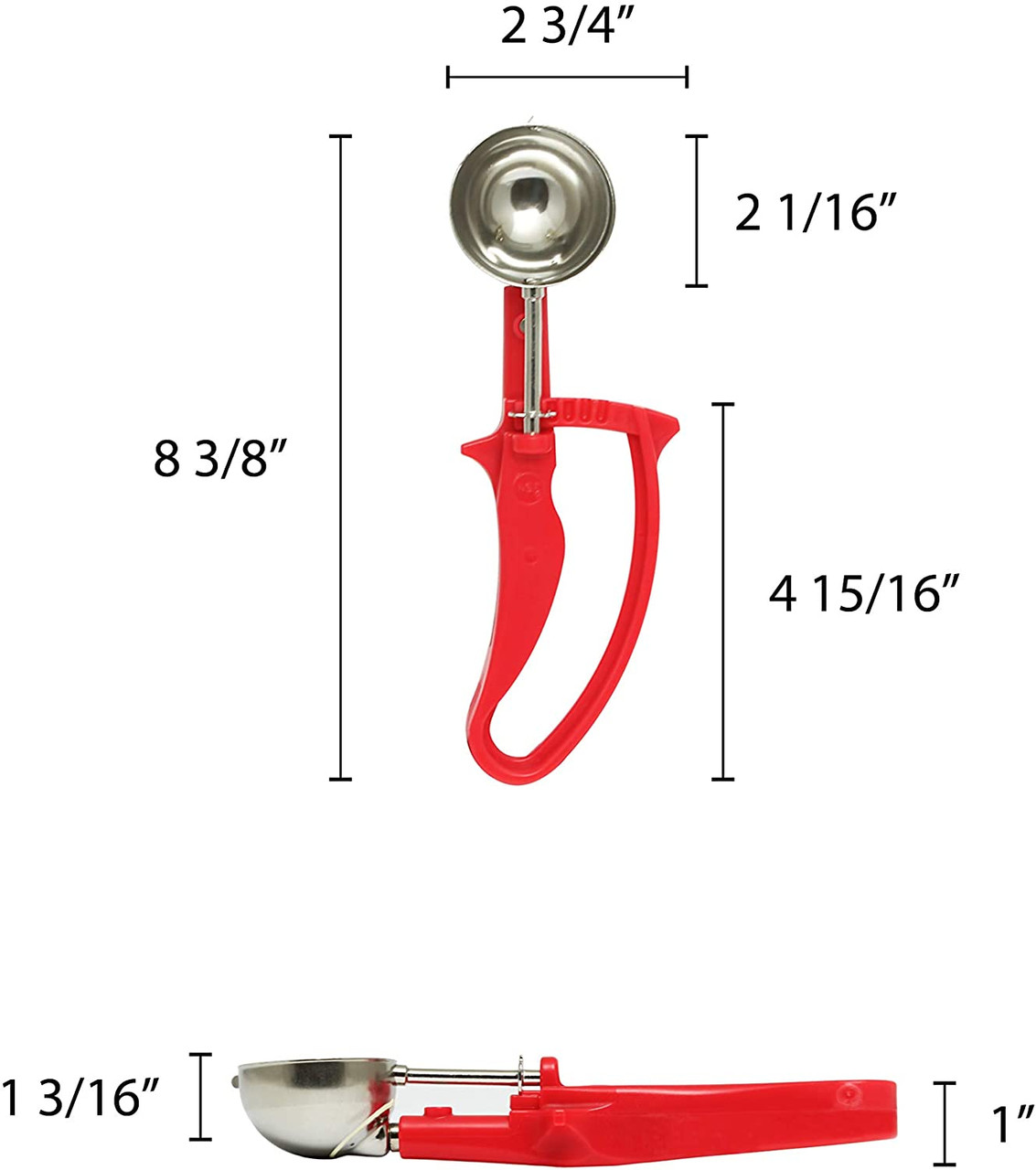 Thunder Group #6 White EZ Grip Squeeze Handle Disher - 5.33 oz.