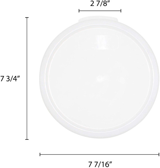 2 & 4 qt White Round Polycarbonate Food Storage Container Lid (PLRFC0204PP)