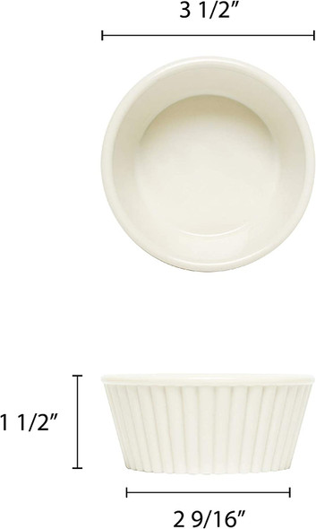 5 oz Fluted ABS Plastic Ramekin - Bone (PLRM005W)