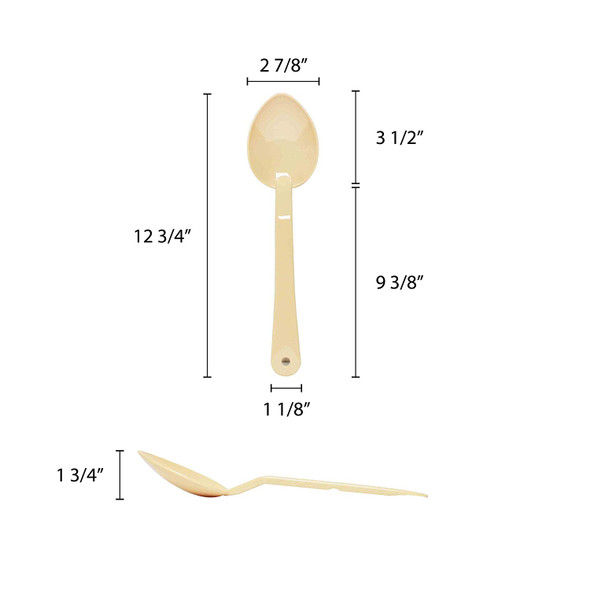 13" Polycarbonate Solid Salad Bar / Buffet Spoon - Beige (PLSS211BG)