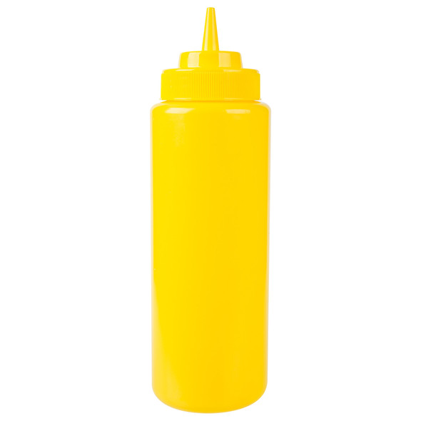 32 oz Plastic Wide Mouth Squeeze Bottles - Yellow (PLTHSB032YW)