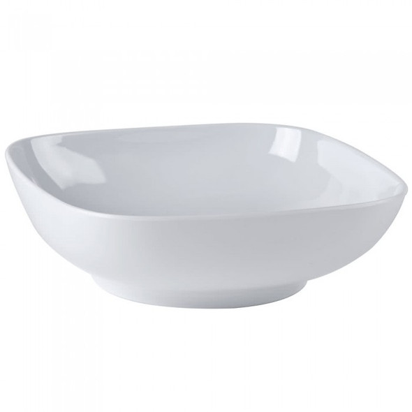 Thunder Group Passion White, 11" Square 4 Qt. Melamine Bowl with Round Edges (PS3111W)