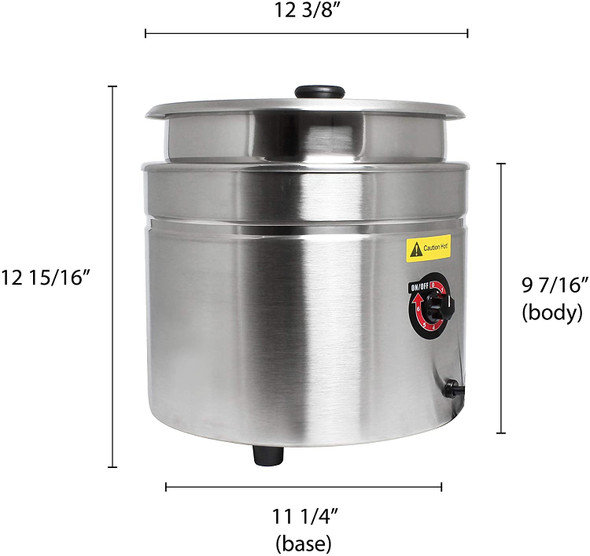 11 Qt Stainless Steel Round Food/Soup Warmer Set (THSEJ38000C)