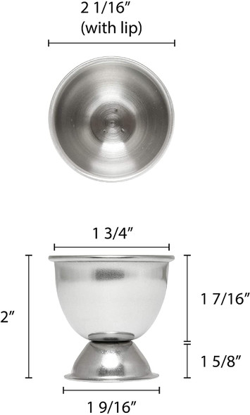 2" x 2.13" Stainless Steel Footed Egg Cup