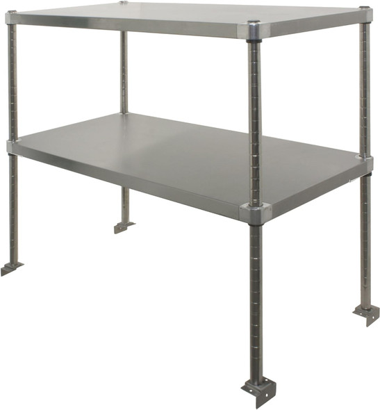 12" Deep Stainless Steel ADJUSTABLE Double Overshelf