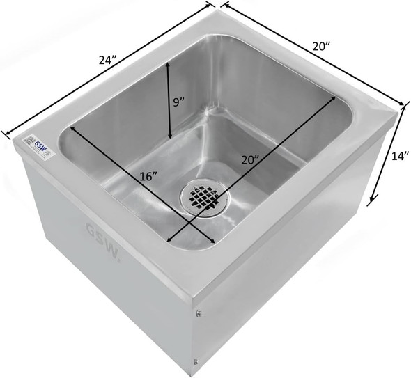 Stainless Steel Floor Mount Mop Sink