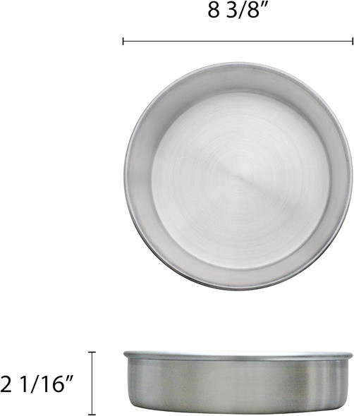 8" Dia. x 2"H, Round Aluminum Layer Cake Pan