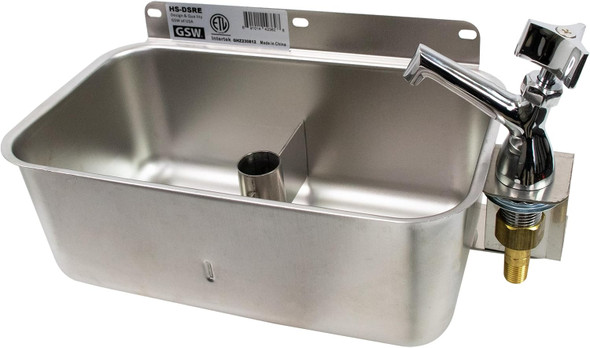 HS-DSREG Rectangular Stainless Steel Dipper Well Sink with Faucet