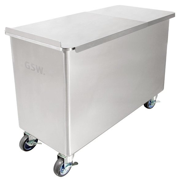Commercial Stainless Steel Flour Bin with 2 Sliding Lids