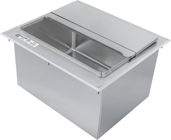 20" x 18" Stainless Steel Drop-In Ice Bin - 50 LBS
