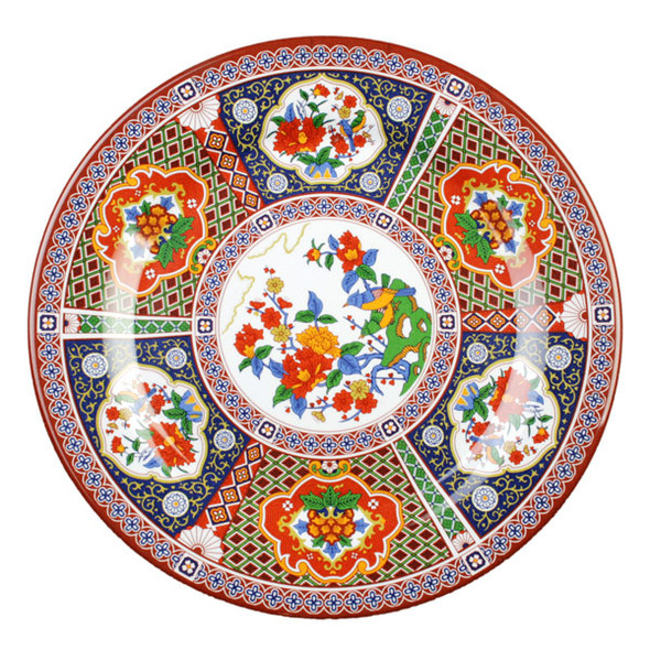 Thunder Group 1015TP Peacock 14 3/8" Round Melamine Plate