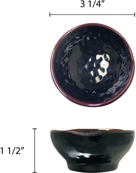 Thunder Group 3703TM Tenmoku Black 2 oz Round Melamine Dish Saucer