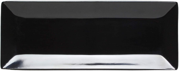 Thunder Group 29110BK Classic Black 10.25" x 4" Rectangular Melamine Plate