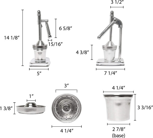 133⁄4" Aluminum Juicer with S/S Cup