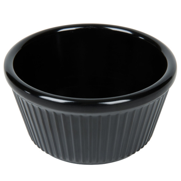 Thunder Group ML532BL1 3 oz. Black Fluted Melamine Ramekin