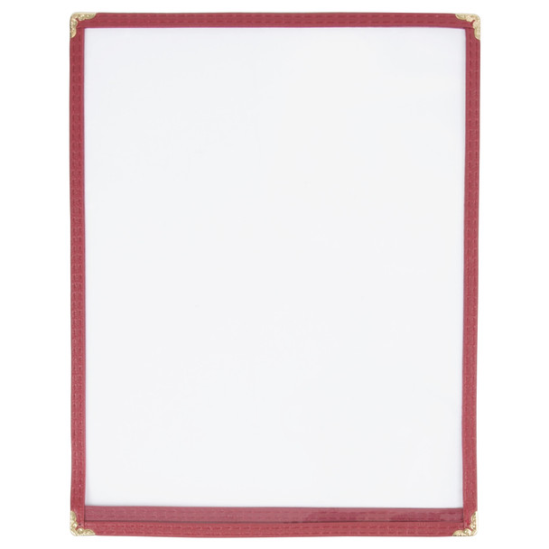 8.5" x 11" Single Page Menu Cover - Maroon