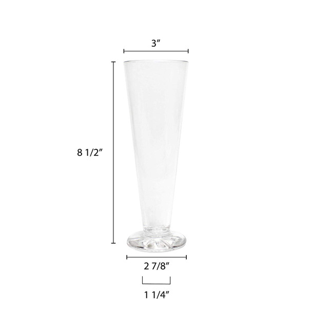 13 oz Clear Plastic Pilsner Glass (PLTHPS013C)