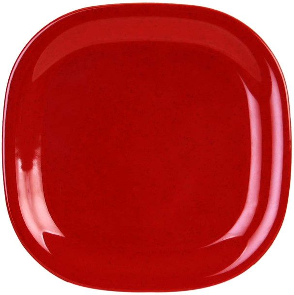 Thunder Group Passion Red 14" Round Cornered Square Plate (PS3014RD)