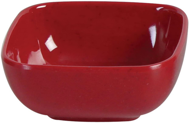 Thunder Group PS3103RD 3.5" x 3.5" Passion Red Square 5 oz. Melamine Bowl with Round Edges