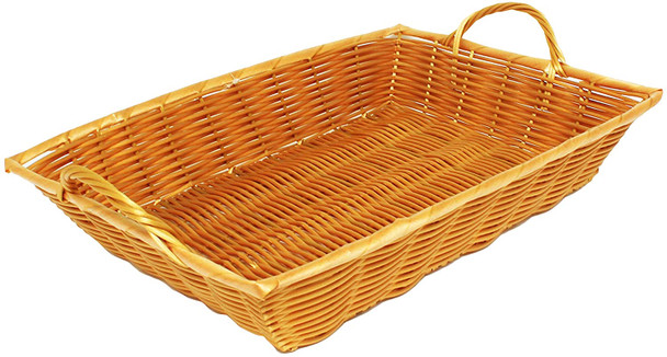 16" x 11" x 3" Rectangular Woven Basket w/ Handles 