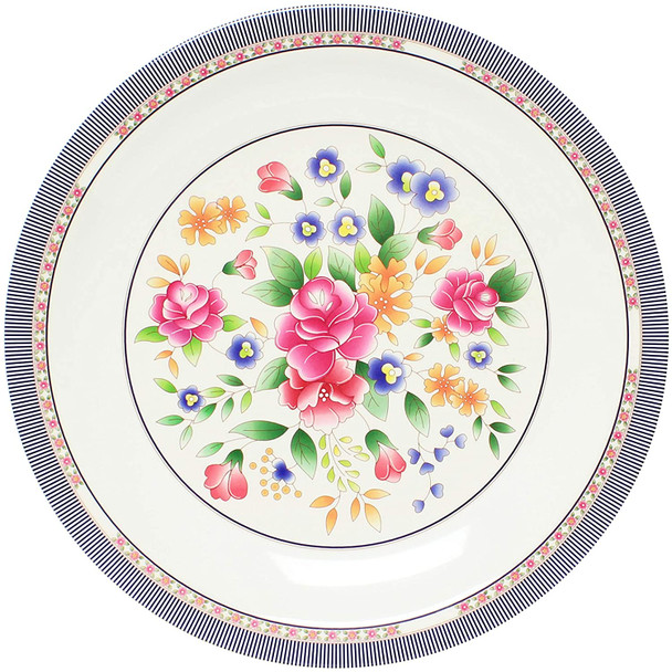 Thunder Group 1015AR Rose 14 3/8" Round Melamine Plate