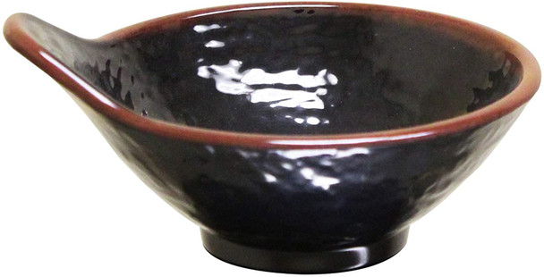 Thunder Group 3601TM Tenmoku Black 5 oz Round Melamine Dip Bowl