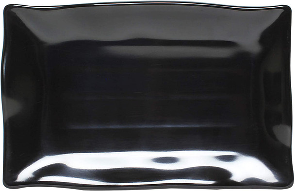 Thunder Group 24140BK Classic Black Rectangular 13.50" x 9.13" Melamine Plate