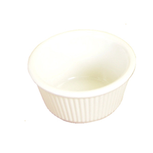 Thunder Group ML509B1 2 oz. Bone Fluted Melamine Ramekin