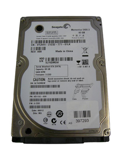9S1132-030 - Seagate Momentus 5400.3 80GB SATA 1.5Gb/s 5400RPM 8MB Cache 2.5 inch Hard Drive