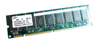 M374S3323FTS-C7A - Samsung 256MB 133MHz PC133 ECC Unbuffered CL3 168-Pin DIMM Memory Module