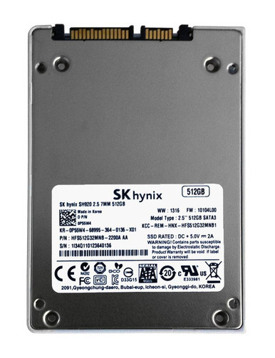 HFS512G32MNB-2200A - Hynix SH920 512GB Multi Level Cell (MLC) SATA 6Gb/s 2.5 inch Solid State Drive (SSD)