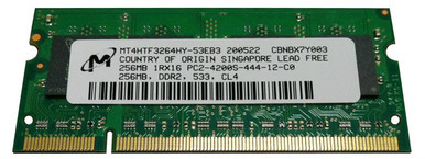MT4HTF3264HY-53E - Micron 256MB DDR2-533MHz PC2-4200 non-ECC Unbuffered CL4 200-Pin SoDimm Memory Module