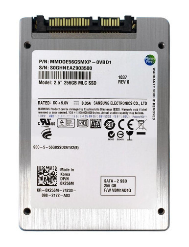 0K256M - Dell 256GB SATA 3Gb/s 2.5 inch Multi Level Cell (MLC) Solid State Drive (SSD)