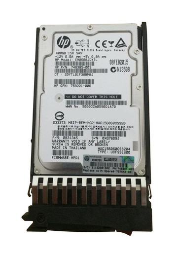 787642-001 - HP 600GB SAS 12Gb/s 15000RPM Dual Port Hot Swap 2.5 inch Hard Disk Drive