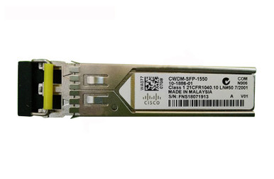 CWDM-SFP-1550 - Cisco 1Gb/s 1000Base-CWDM Fibre Channel Single-mode Fibre 80km 1550nm Duplex LC Connector SFP Transceiver Module
