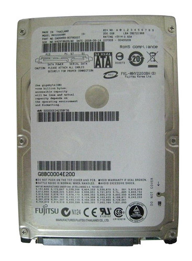 MHY2200BH - Toshiba MHY2 BH 200 GB Plug-in Module SATA/150 5400RPM 8 MB Cache 2.5 inch Hard Drive