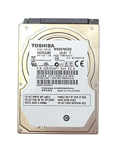 HDD2J92 - Toshiba 640GB SATA 3Gb/s 5400RPM 8MB Cache 2.5 inch Laptop Hard Disk Drive