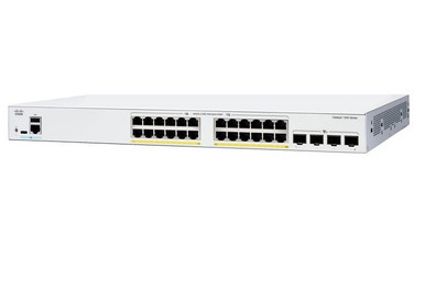 C1200-24P-4G - Cisco Catalyst 1200 24-Ports 10/100/1000Base-T + 4 x 10 Gigabit SFP+ PoE+ Layer 3 Managed Rack-Mountable Network Switch